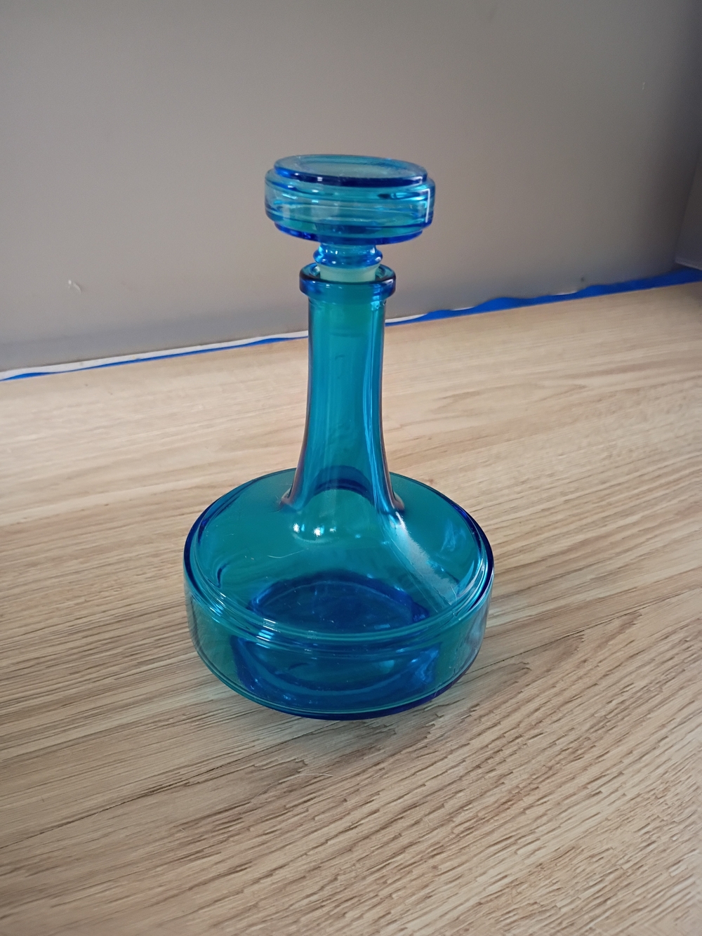 Vintage Blue Glass Decorative Decanter